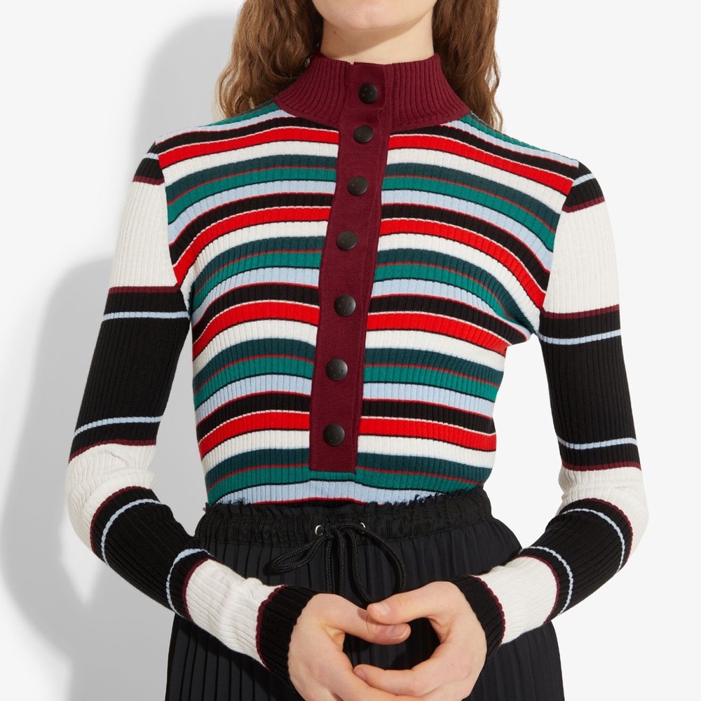 Proenza Schouler button/striped top
